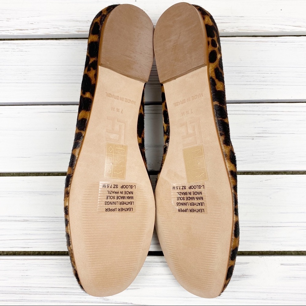 NEW LFL Leopard Animal Print Calf Hair Sloop Flats - Picture 5 of 9